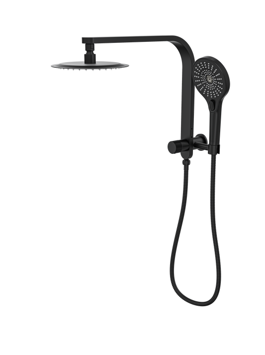 Oceanjet Short Shower Combination with 200mm Round Head - Matte Black