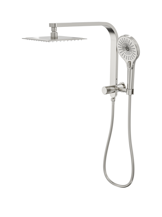 Oceanjet Short Shower Combination with 200mm Square Head - Brushed Nickel