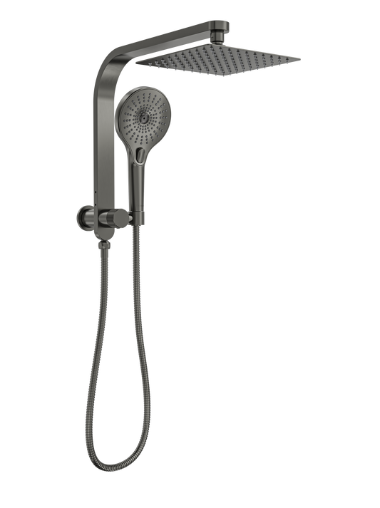 Oceanjet Short Shower Combination with 200mm Square Head - Gunmetal
