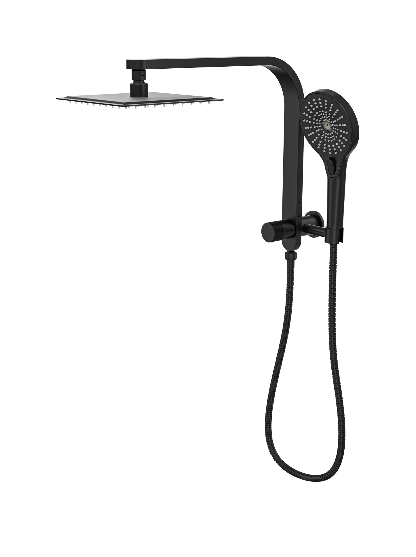 Oceanjet Short Shower Combination with 200mm Square Head - Matte Black
