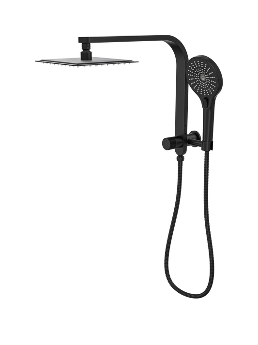 Oceanjet Short Shower Combination with 200mm Square Head - Matte Black