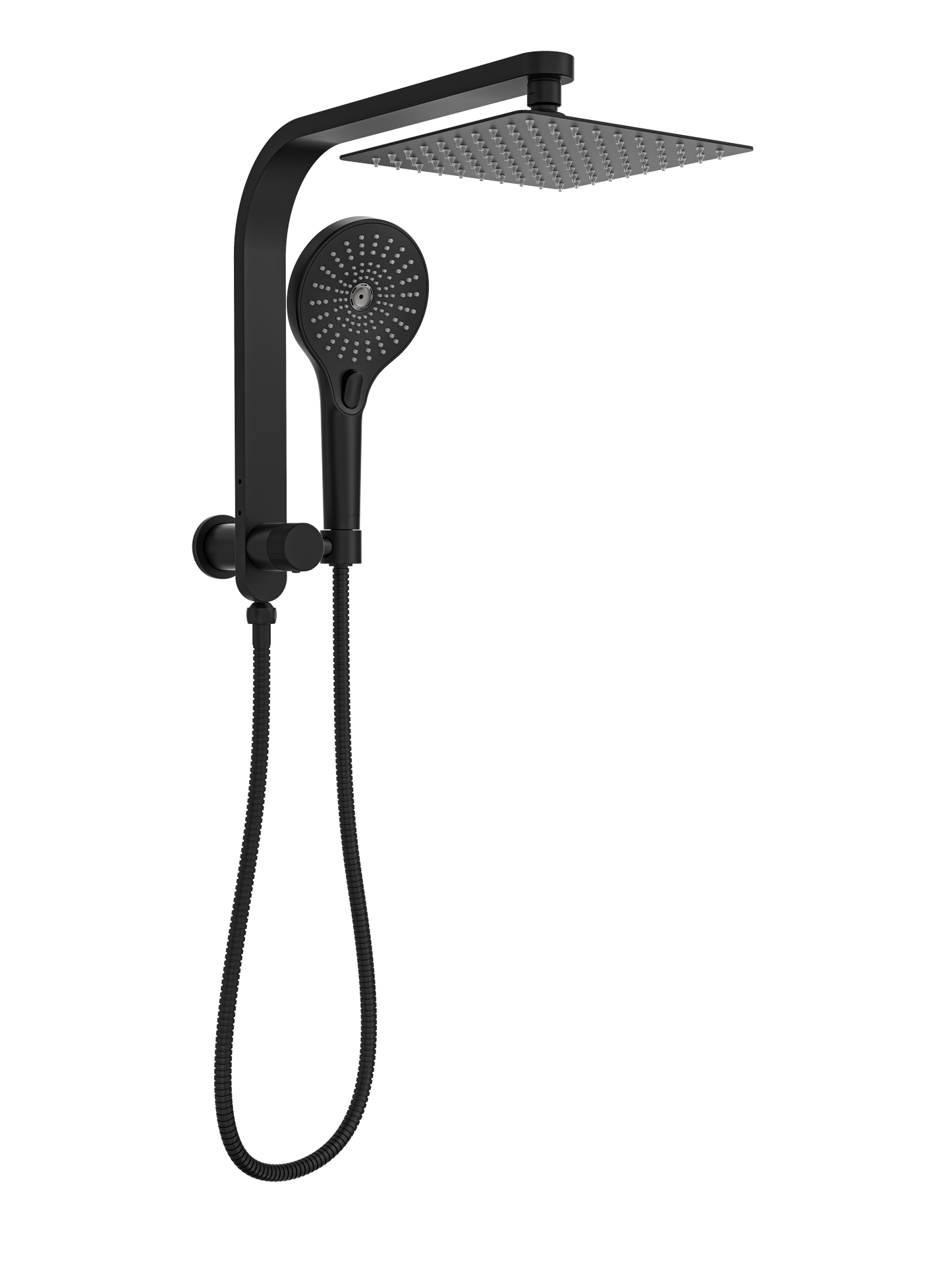 Oceanjet Short Shower Combination with 200mm Square Head - Matte Black