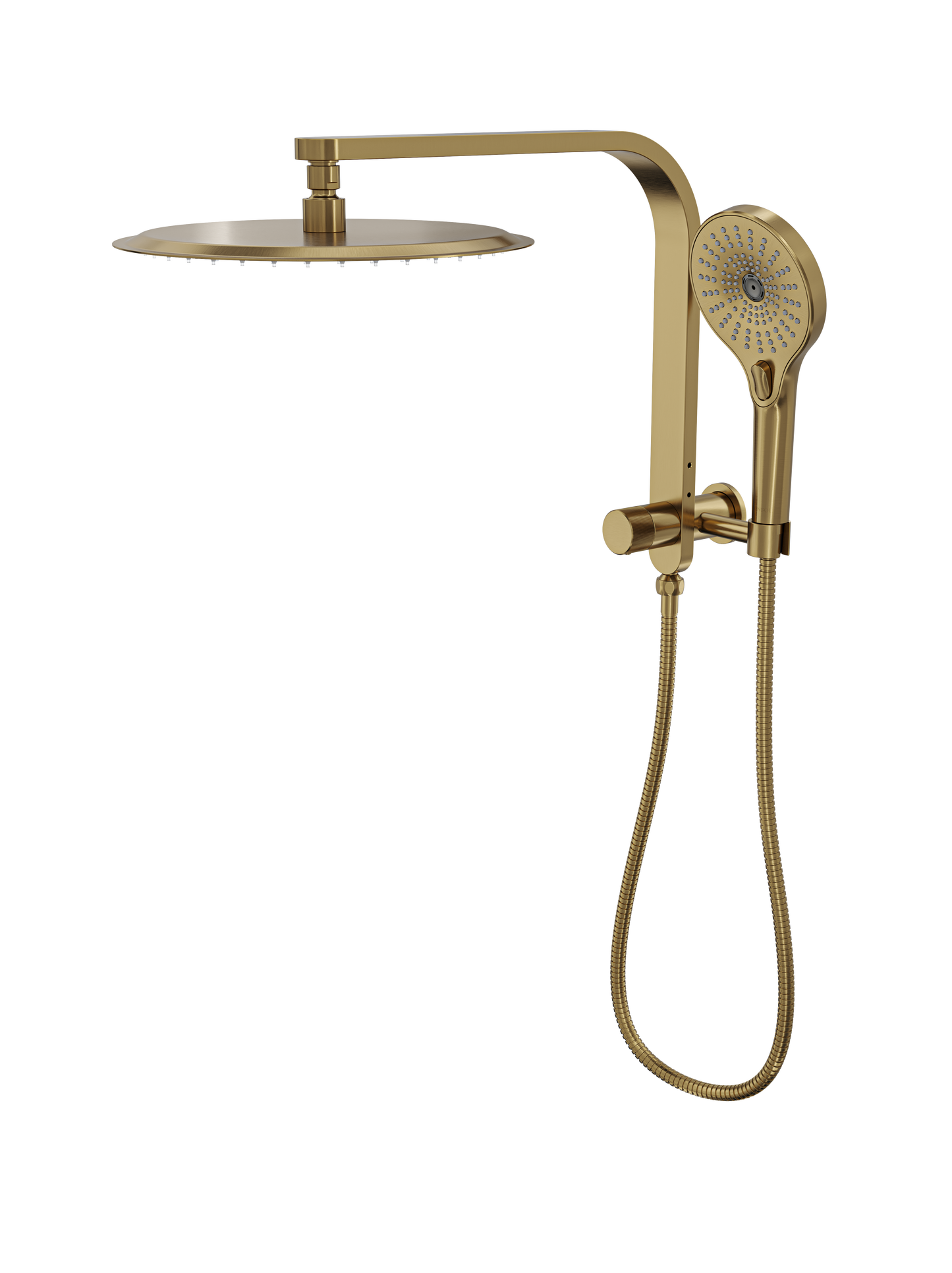 Oceanjet Short Shower Combination with 300mm Round Head - Brushed Brass
