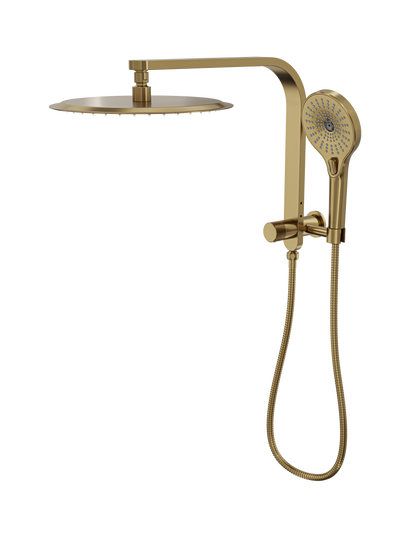 Oceanjet Short Shower Combination with 300mm Round Head - Brushed Brass