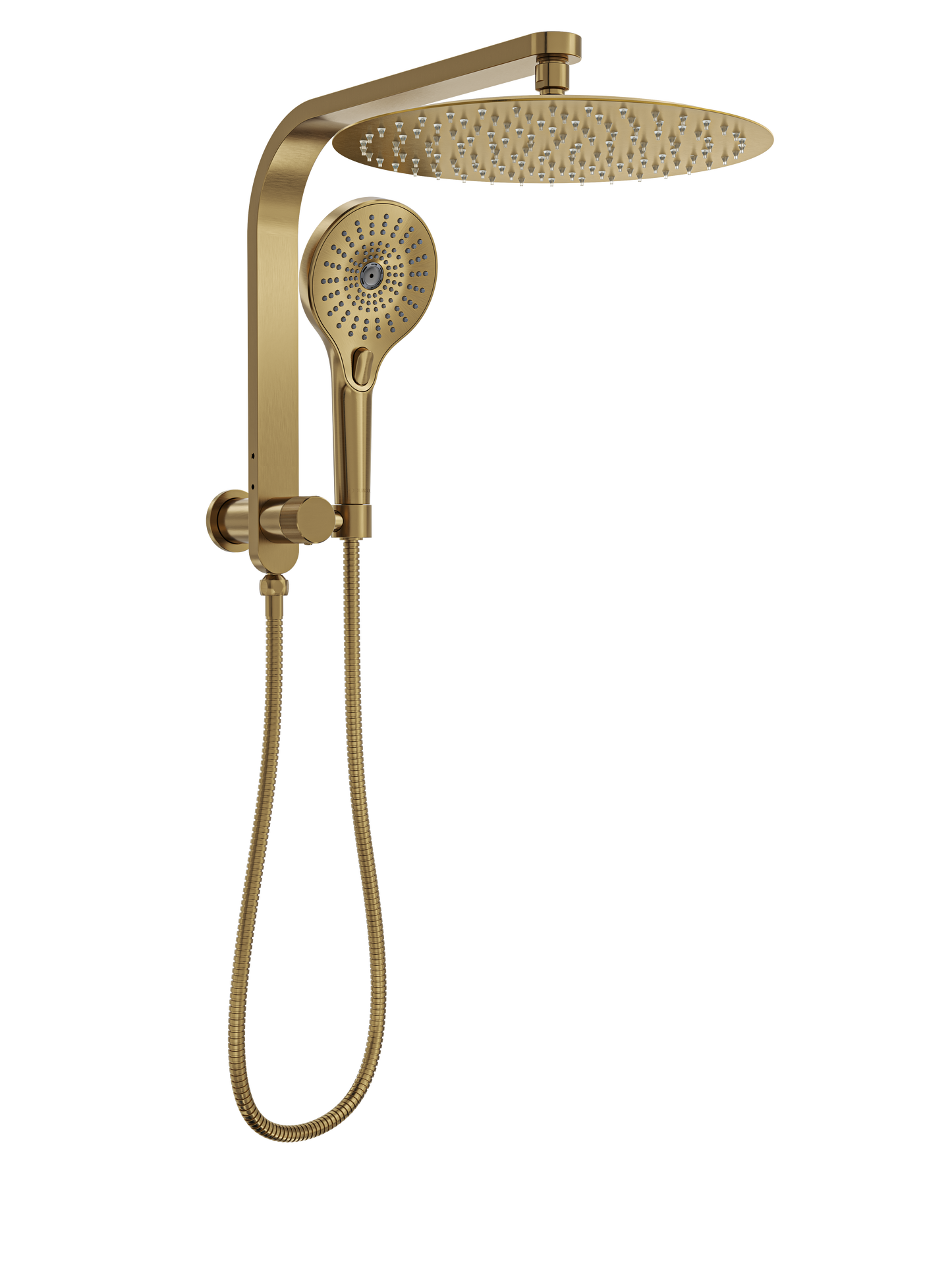 Oceanjet Short Shower Combination with 300mm Round Head - Brushed Brass