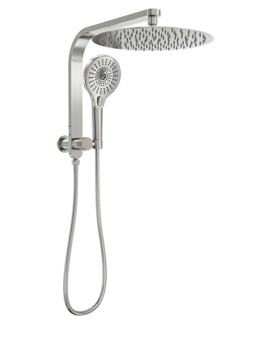 Oceanjet Short Shower Combination with 300mm Round Head - Brushed Nickel