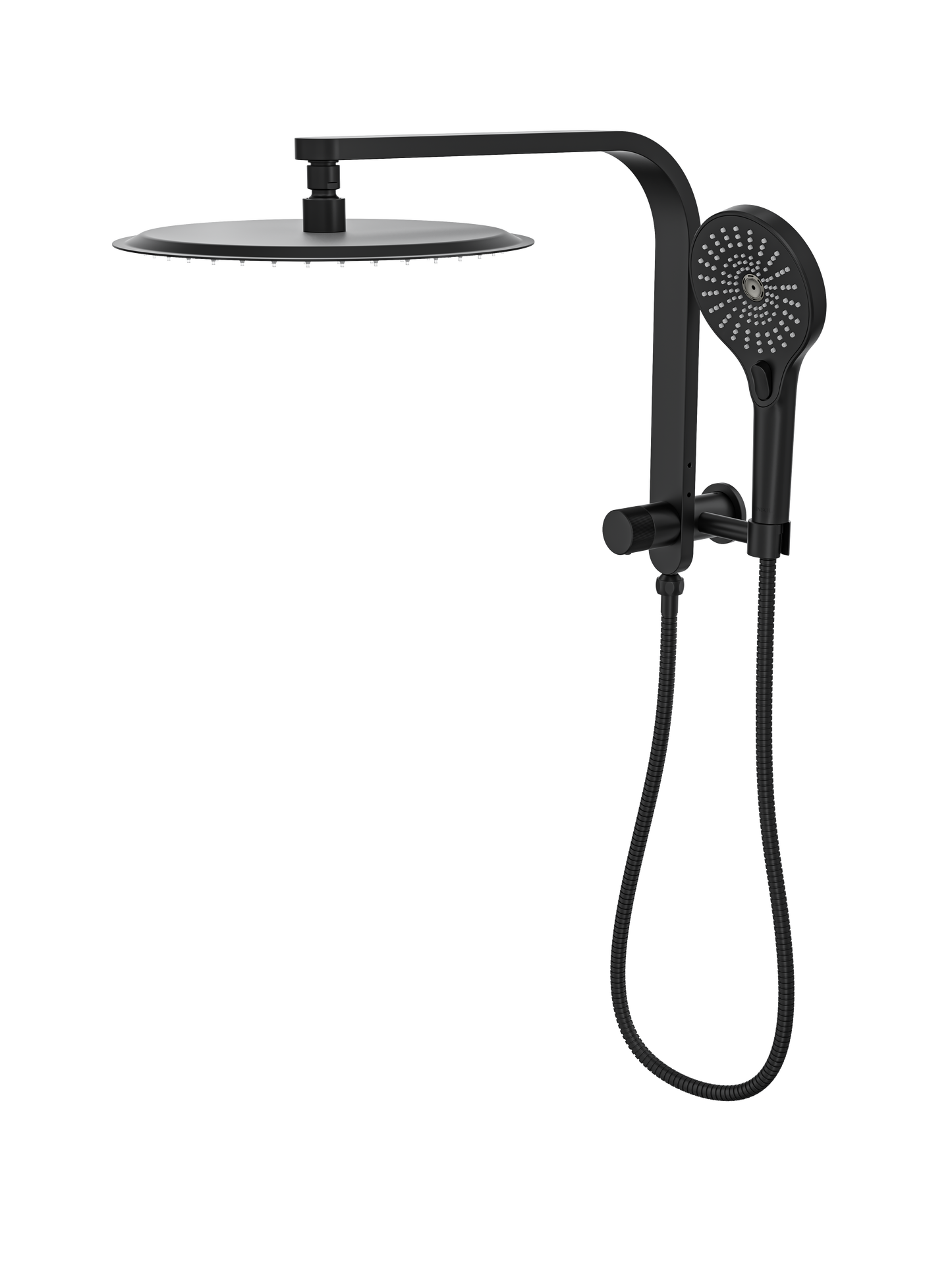Oceanjet Short Shower Combination with 300mm Round Head - Matte Black