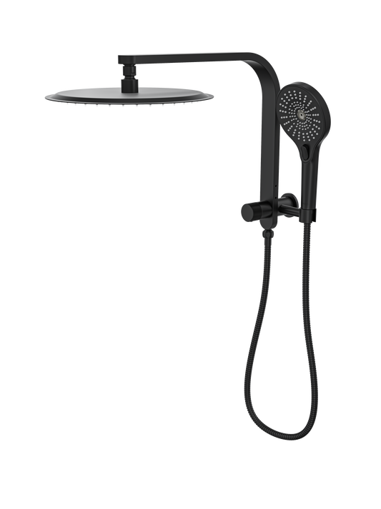 Oceanjet Short Shower Combination with 300mm Round Head - Matte Black