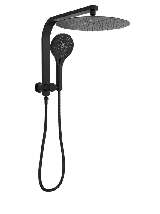 Oceanjet Short Shower Combination with 300mm Round Head - Matte Black