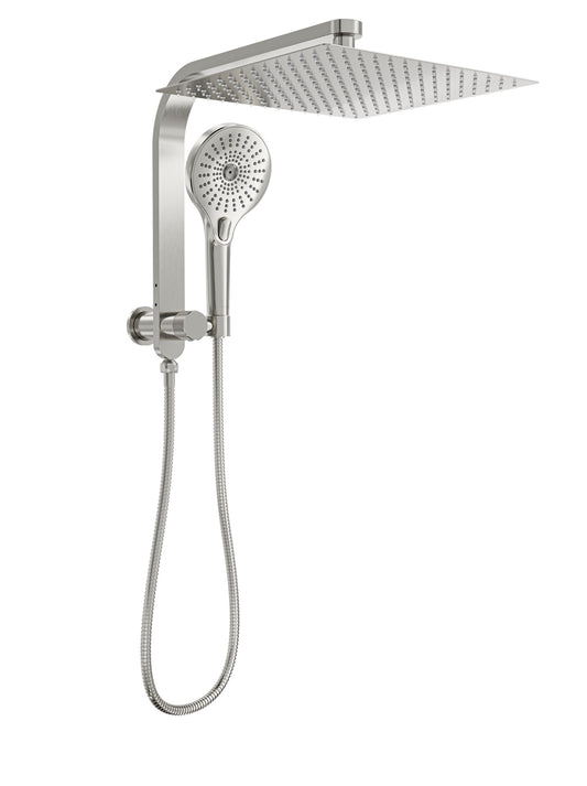Oceanjet Short Shower Combination with 300mm Square Head - Brushed Nickel