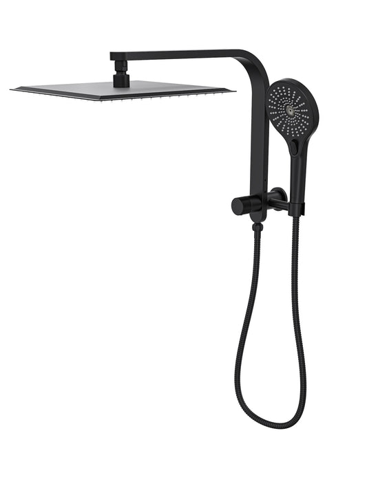 Oceanjet Short Shower Combination with 300mm Square Head - Matte Black