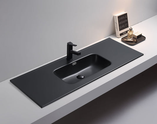 1200mm Olivia Ceramic Top Single Bowl - Matte Black