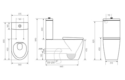 Opale Rimless Back to Wall Care Toilet Suite with Backrest