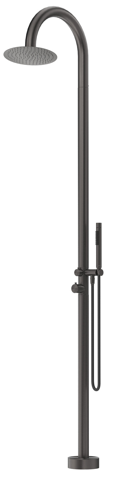 Mica Soft Square Freestanding Outdoor Shower - Gunmetal