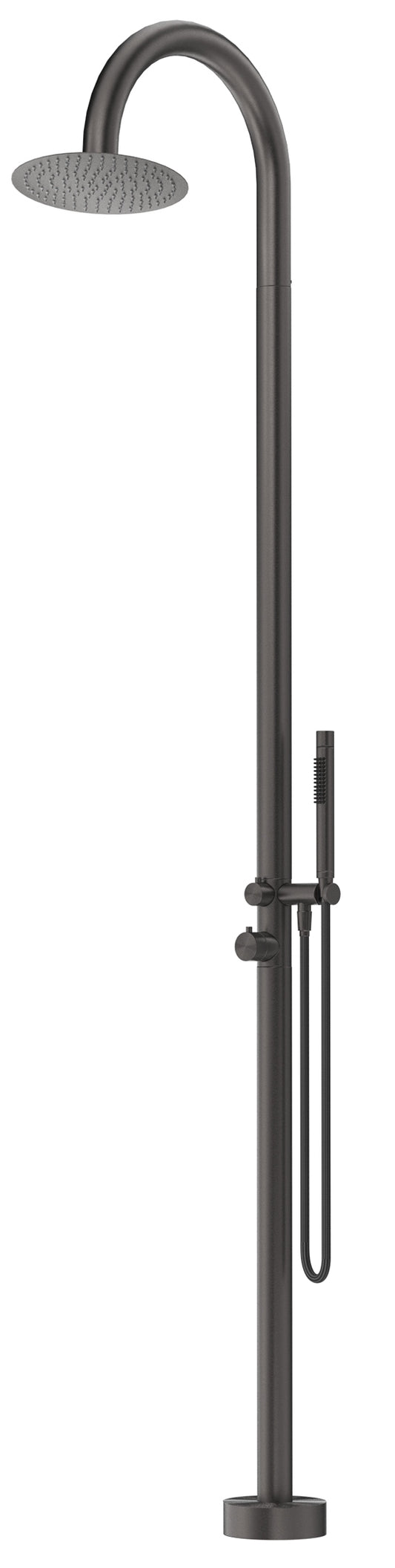 Mica Soft Square Freestanding Outdoor Shower - Gunmetal