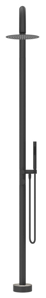 Mica Gooseneck Freestanding Outdoor Shower - Black