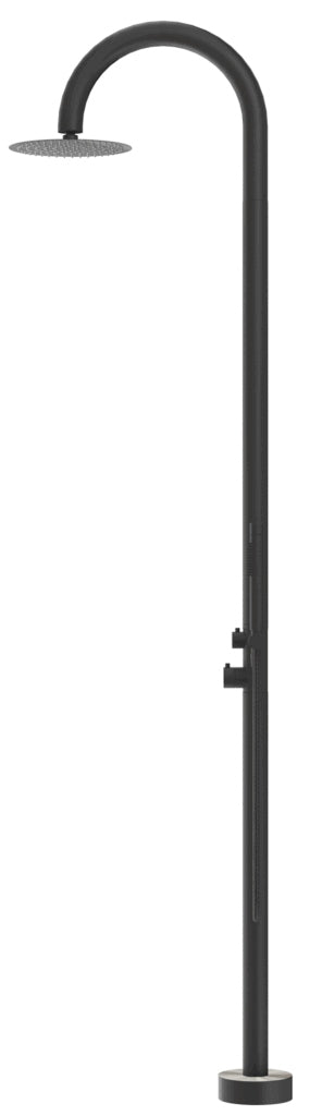 Mica Gooseneck Freestanding Outdoor Shower - Black