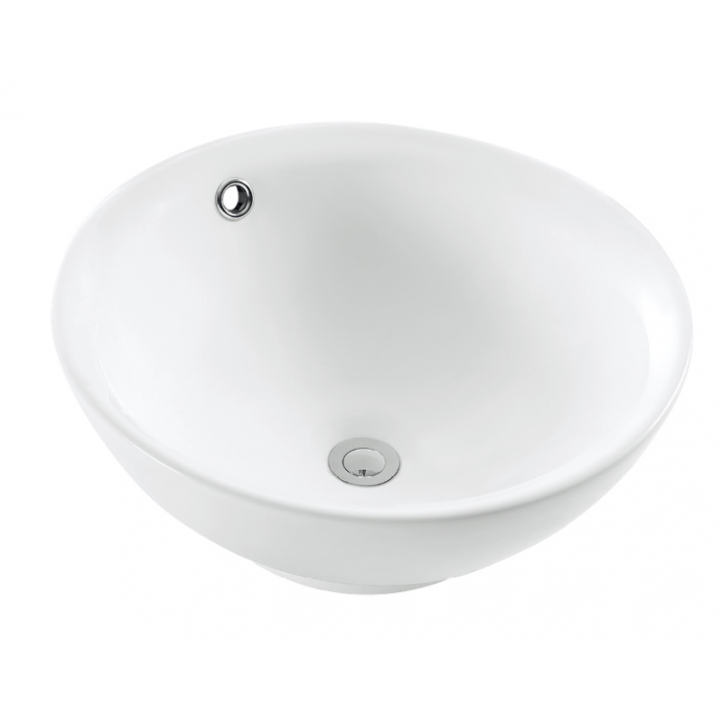 Above Counter Basin with Overflow - Gloss White 420mm x 420mm