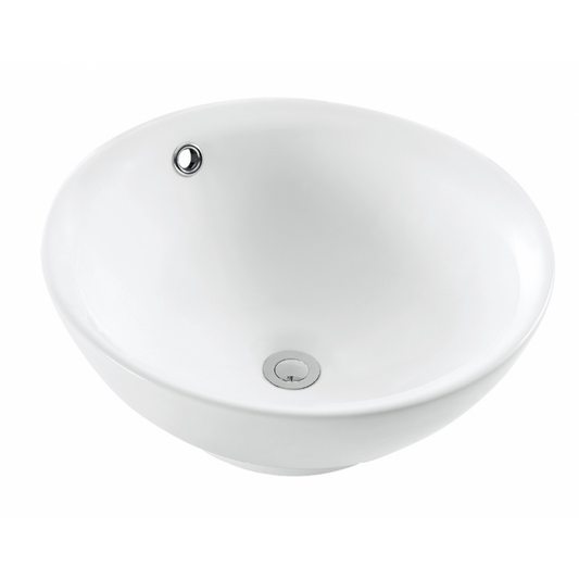 Above Counter Basin with Overflow - Gloss White 420mm x 420mm