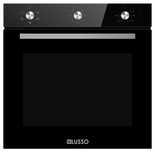 600mm Black Glass Electric 82L Oven - 5 Functions, Triple glazed, Mechanical timer