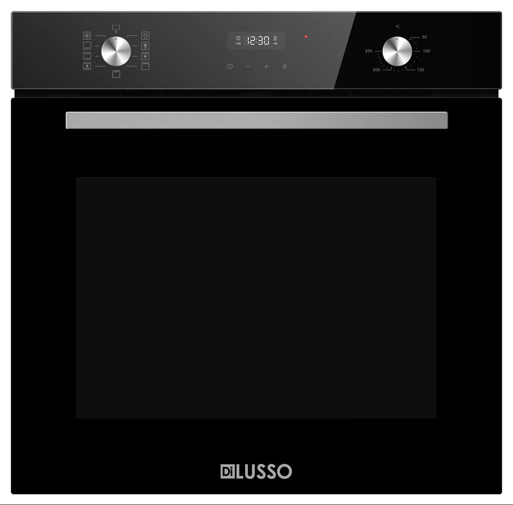 600mm Black Glass Electric 82L Oven - 9 Functions, Triple glazed, 2 x telescopic rails