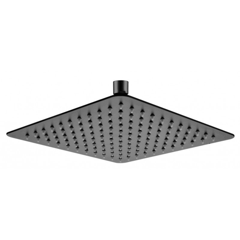 Super-slim Square Black Stainless Steel Shower Head 250mm