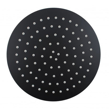 Super-slim Round Black Stainless Steel Shower Head 250mm