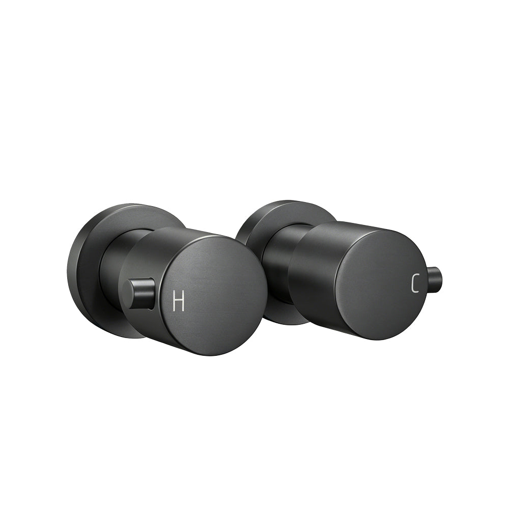 Round Black Shower Wall Taps