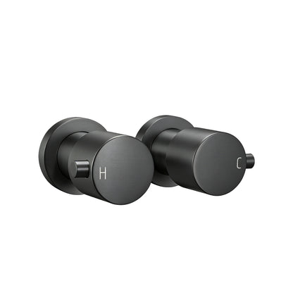 Round Black Shower Wall Taps