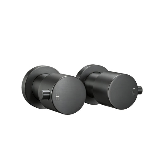 Round Black Shower Wall Taps