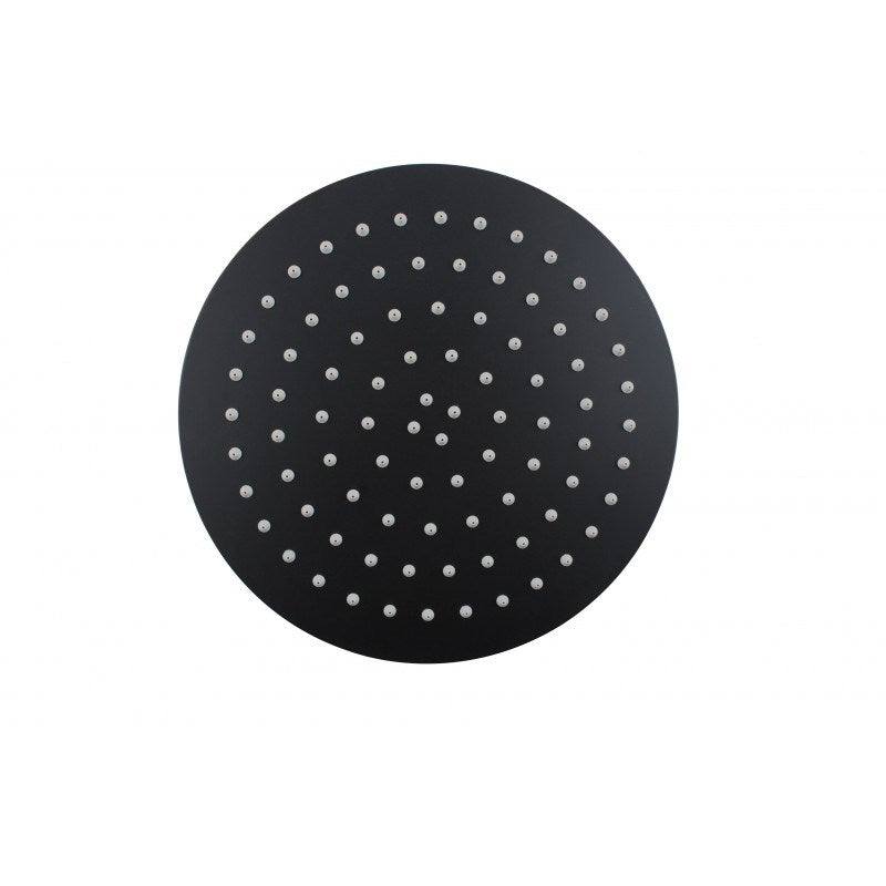 Super-slim Round Black Stainless Steel Shower Head 250mm
