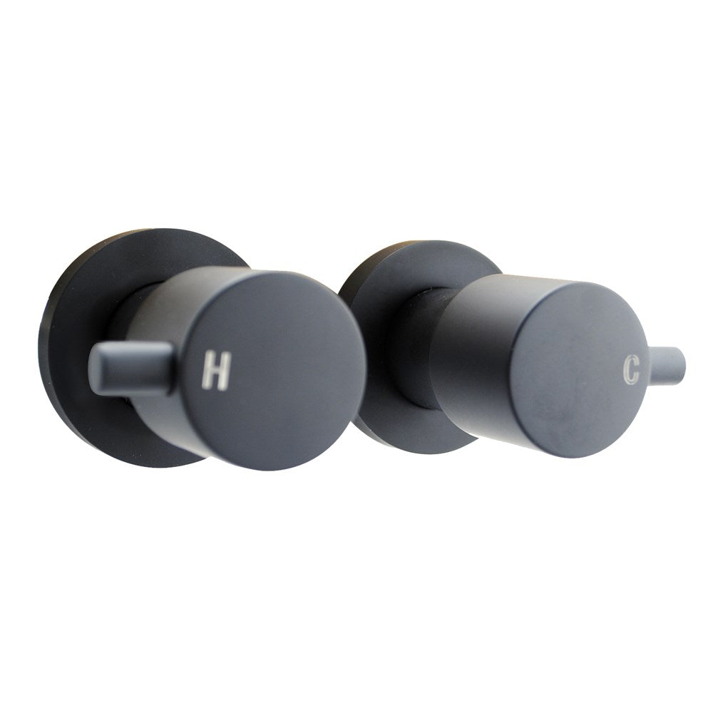 Round Black Shower Wall Taps