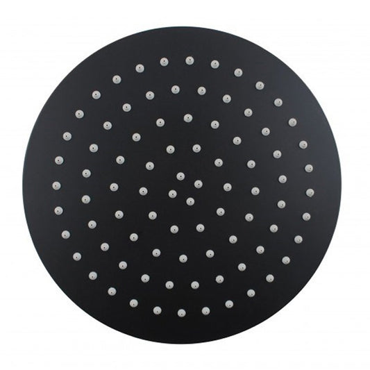 Super-slim Round Black Stainless Steel Shower Head 300mm