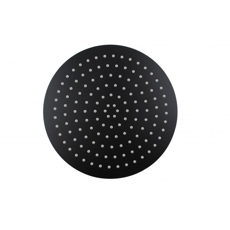 Super-slim Round Black Stainless Steel Shower Head 300mm