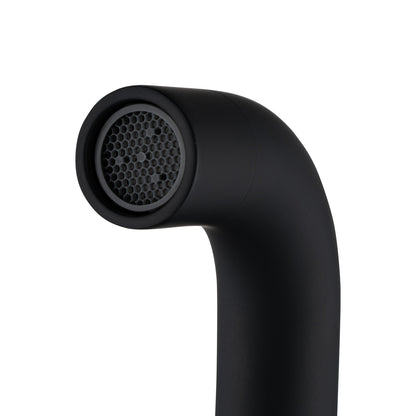 LUCID PIN Series Round Black Bathtub/Basin Wall Spout(60mm Flat Back Plate)
