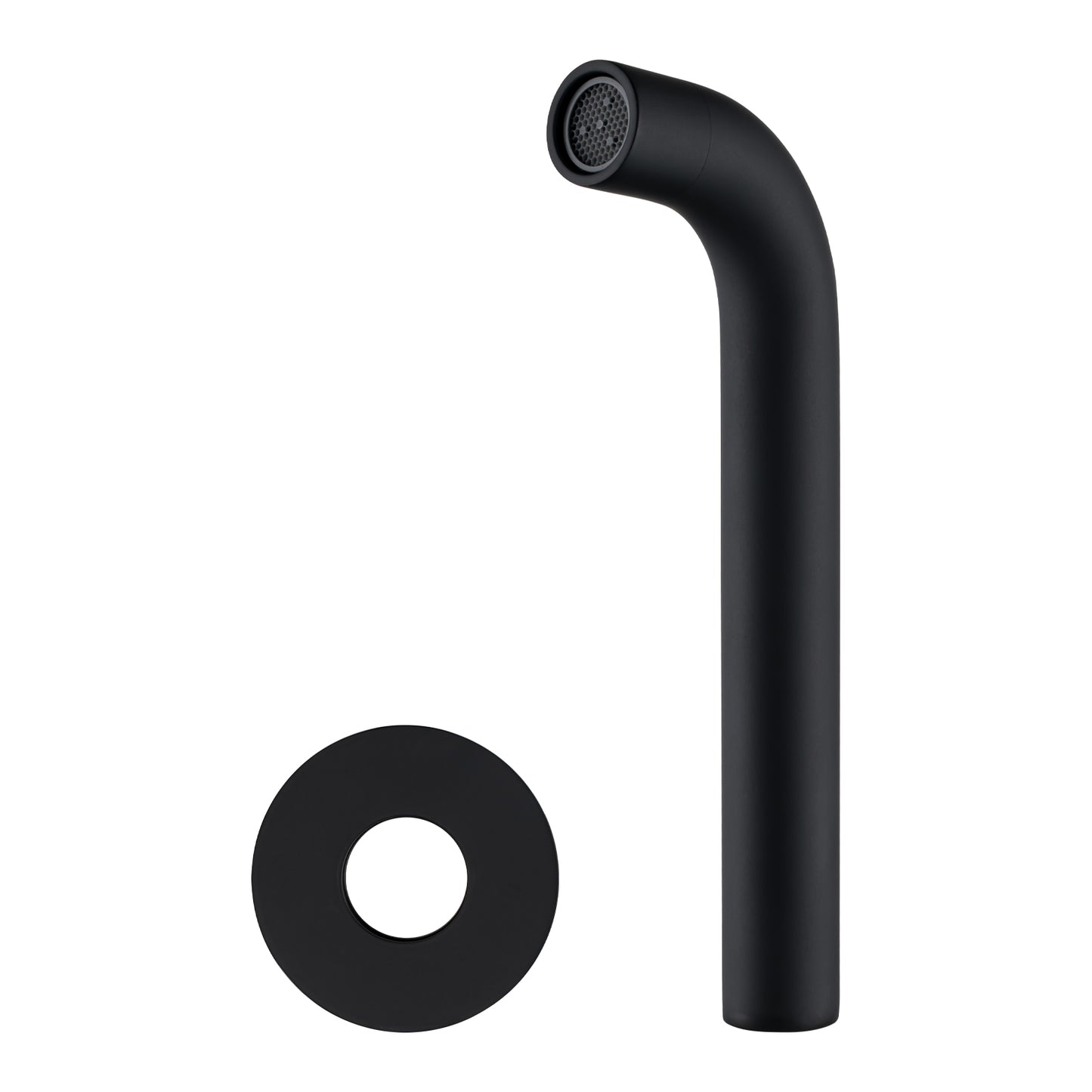 LUCID PIN Series Round Black Bathtub/Basin Wall Spout(60mm Flat Back Plate)