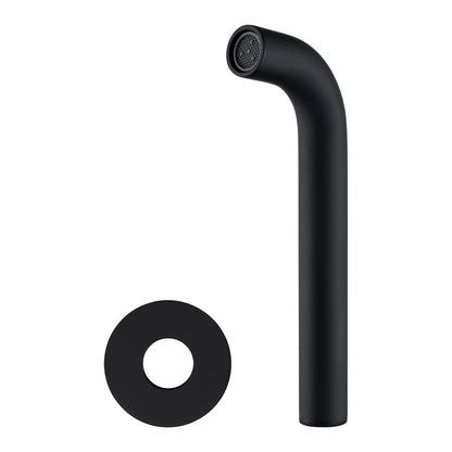 LUCID PIN Series Round Black Bathtub/Basin Wall Spout(60mm Flat Back Plate)