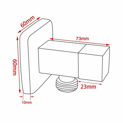Laundry Square Black 1/4 Turn Washing Machine Stop Tap Pair