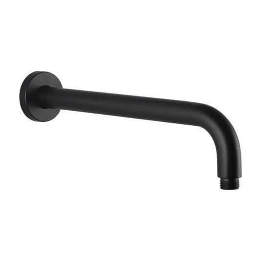 Round Black Wall Straight Shower Arm 400mm