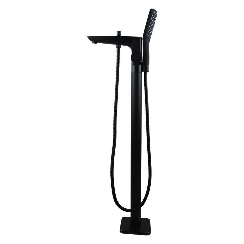 Black Freestabding Bath Mixer With Diverter & Handheld Shower
