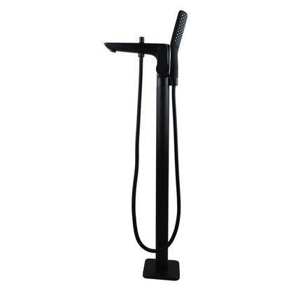 Black Freestabding Bath Mixer With Diverter & Handheld Shower