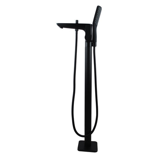 Black Freestabding Bath Mixer With Diverter & Handheld Shower
