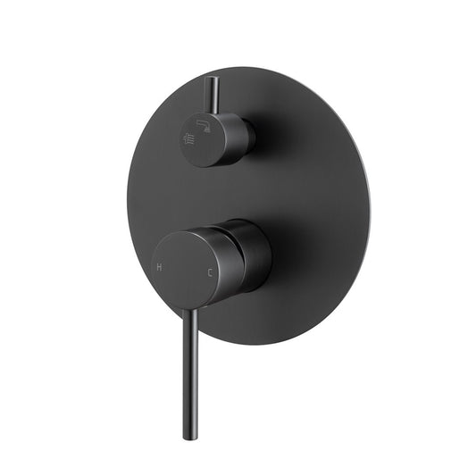 LUCID PIN Series Round Black Wall Mixer Diverter(color up)