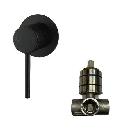 LUCID PIN Series Round Black Wall Mixer(color up)
