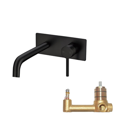 LUCID PIN Series Black Wall Mixer With Spout(color up)