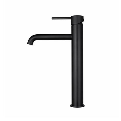 LUCID PIN Series Round Black Tall Basin Mixer