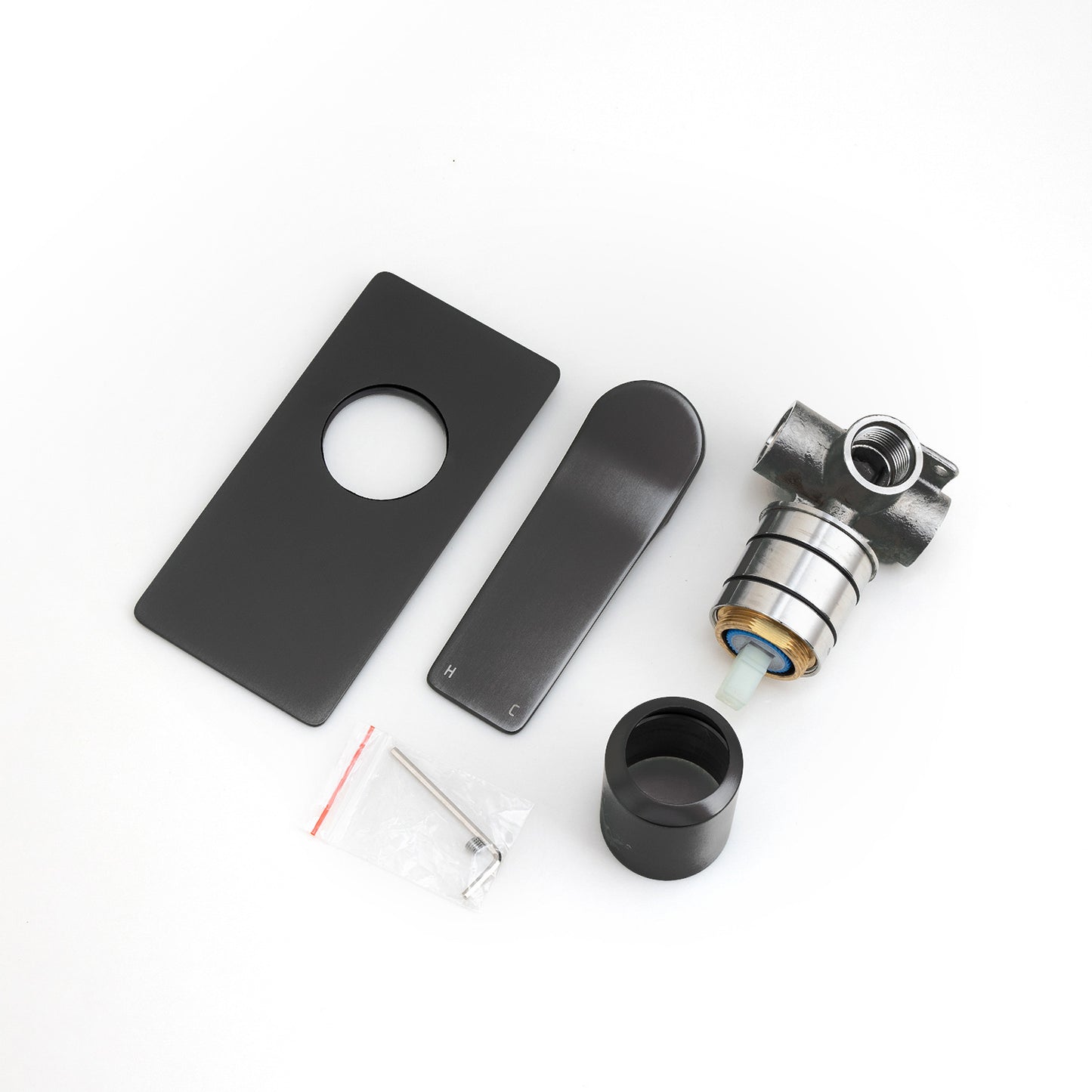RUSHY Series Square Black Wall Mixer(color up)