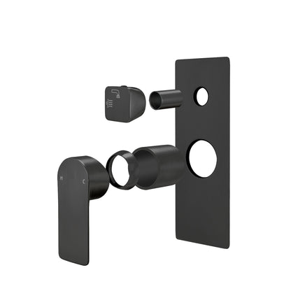 VOG Series Black Wall Mixer with Diverter(color up)