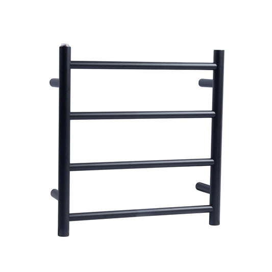 Round Black Electric Heated Towel Rack 4 Bars
