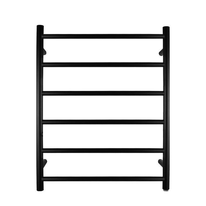 Round Black Electric Heated Towel Rack 6 Bars